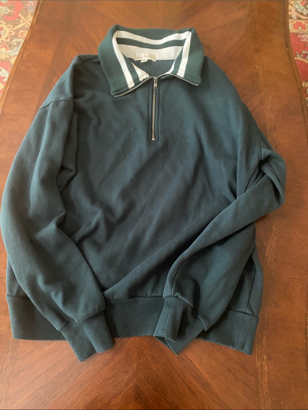 nine britton Black and White Striped Crew Sweater - S